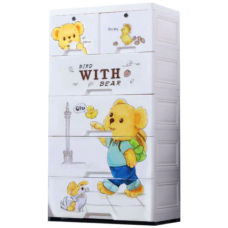 Top Selling Plastic Storage Cabinet Teddy Bear Dresser For Kids