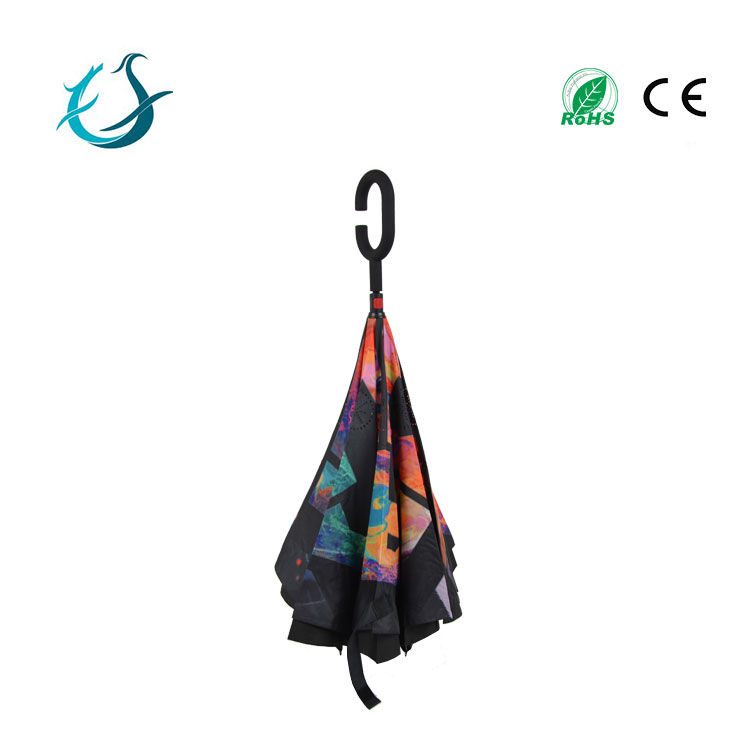 Promotional high quality waterproof inverted upside down car reversed umbrella
