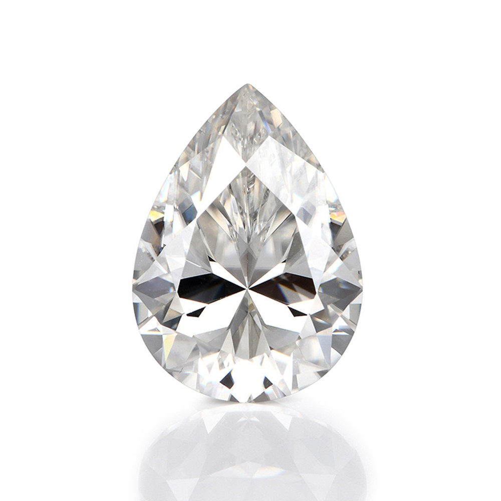Pear shaped brilliant lab moissanite diamond