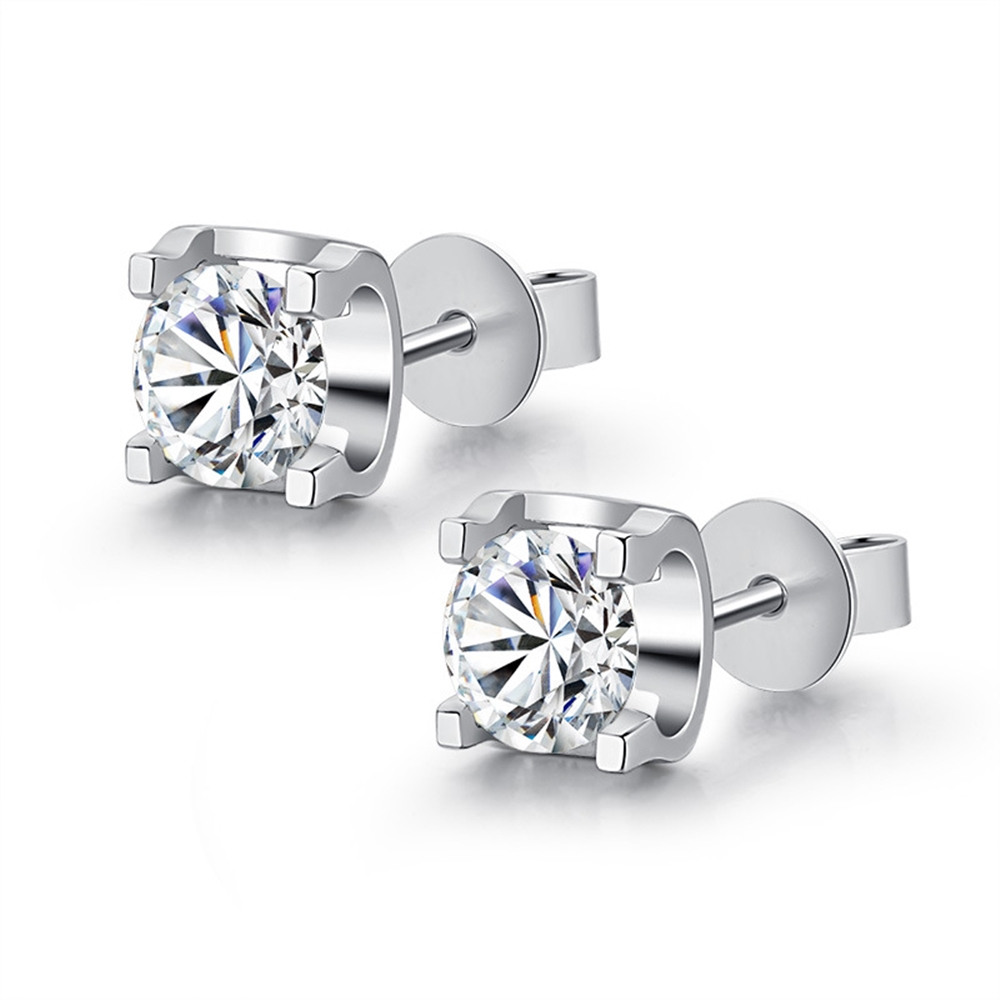 moissanite diamond earrings 0.1 carat stud